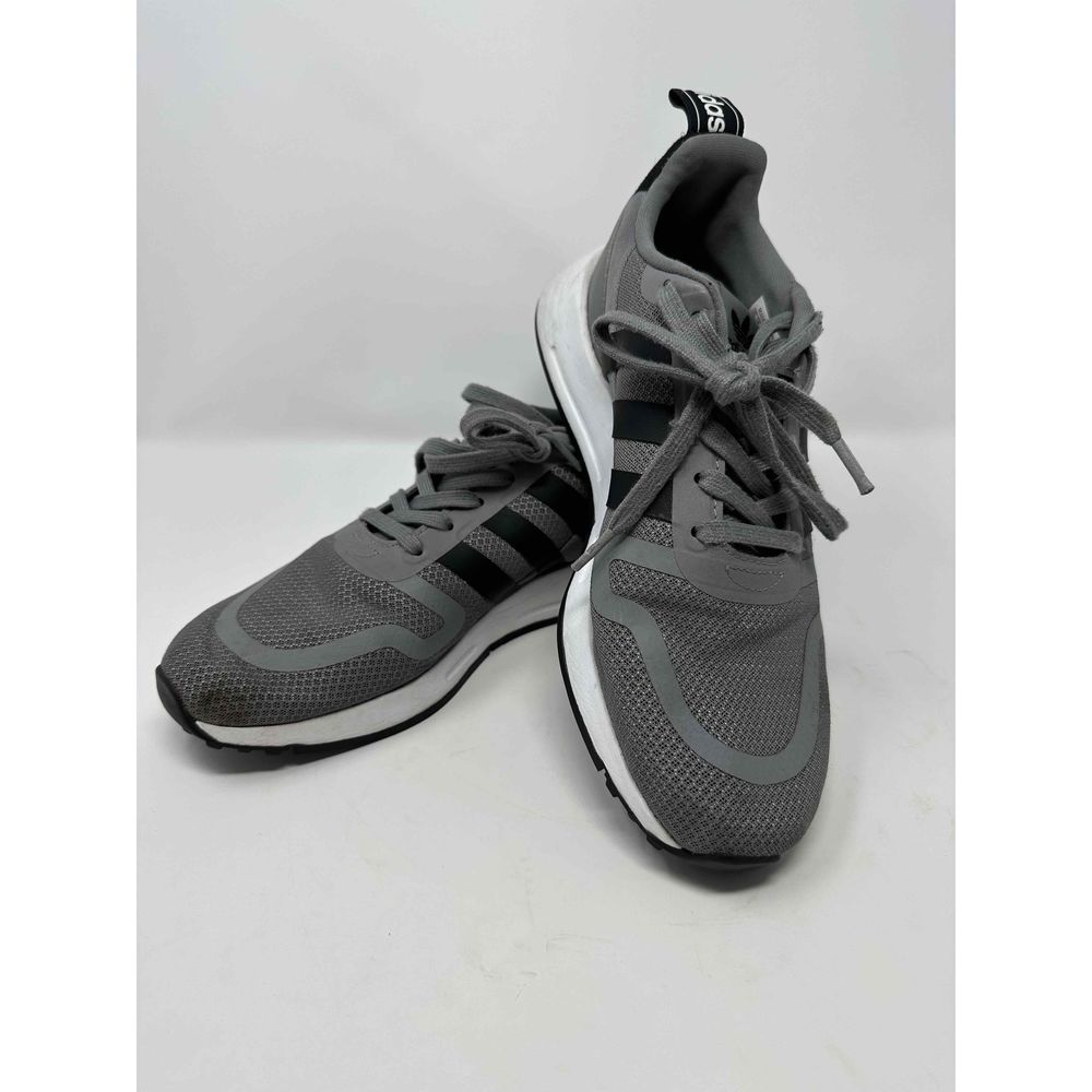 Adidas Mens Gray Lace-Up Sneakers Size 8